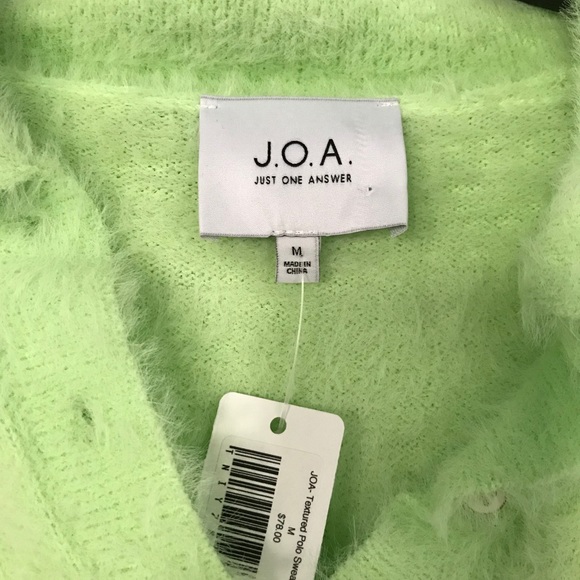 J.O.A. Pale green collared eyelash sweater- medium - Picture 5 of 8